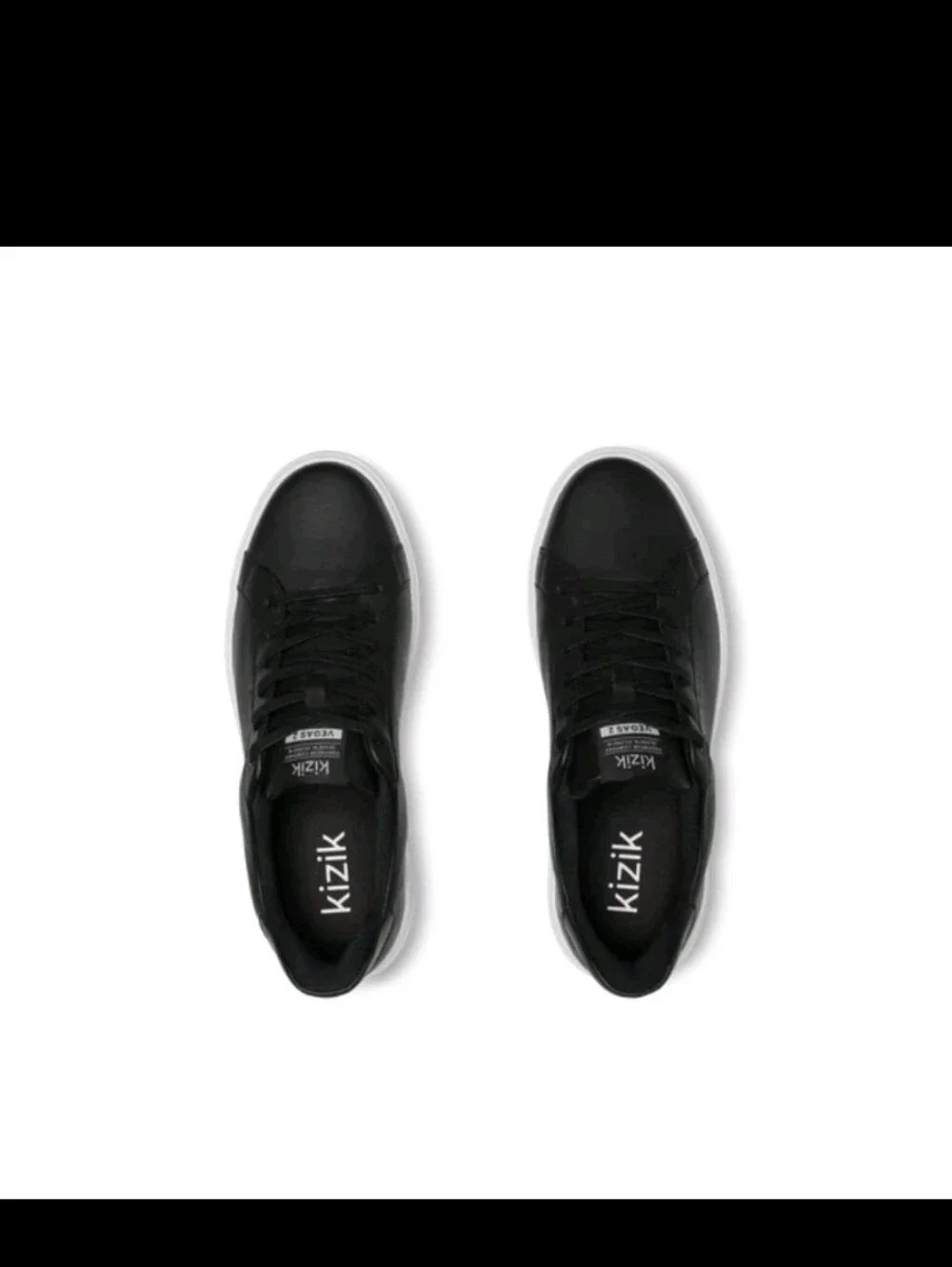 Kizik Men's Vegas 2 – Hands-Free Leather Sneakers - Black White